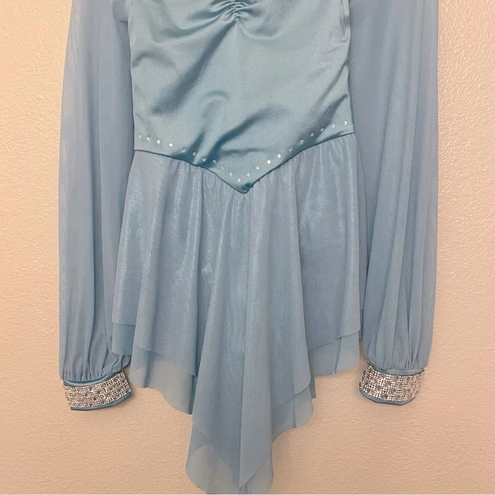 Weissman elite Dance costume blue poet Long illusion The Weather 16698 MC 10/12
